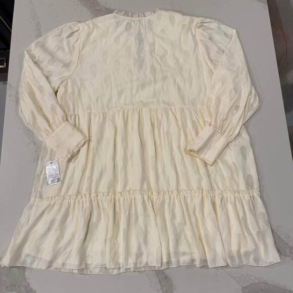 Ophelia Roe NWT Romantic Tiered Ruffle Long Sleeve Dress Women's Size 1X Cream - Picture 10 of 10